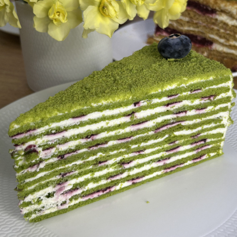 Spinach Honey Cake With Sour Cherry