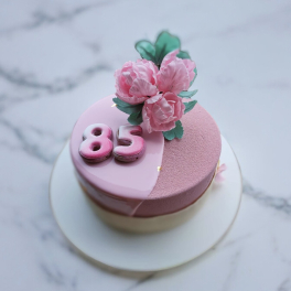 Pink Flowers Birthday Cake