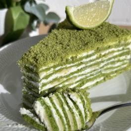 Spinach Honey Cake With Lemon Curd