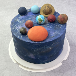 Space Planet Birthday Cake