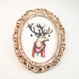 Christmas Deer Painting Biscuit